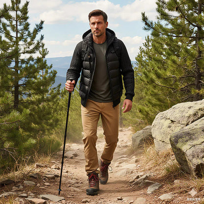 Cortavientos acolchado con capucha para hombre